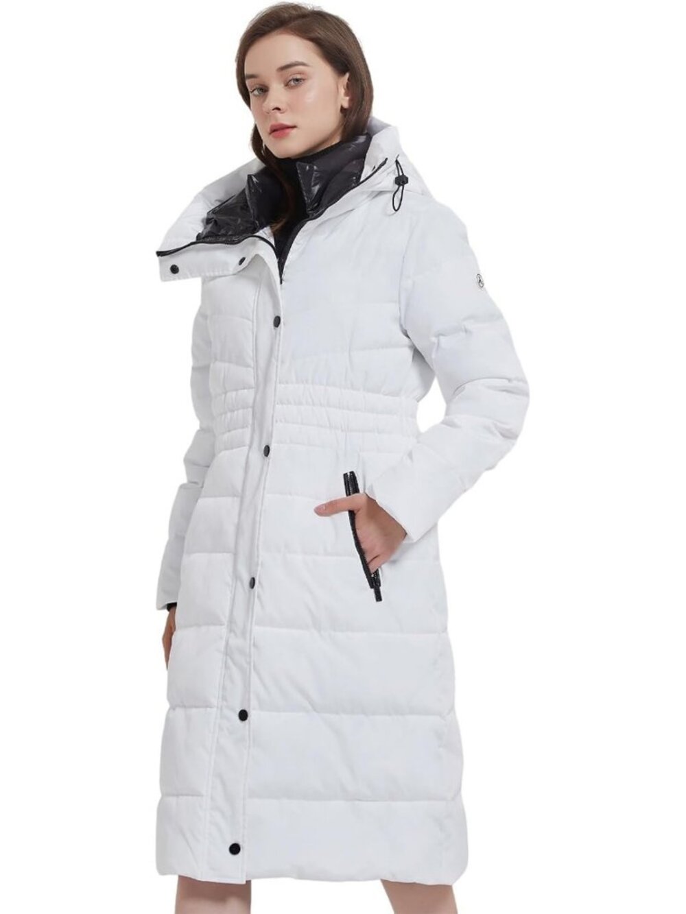 Cozy Women's Long Parka Jacket, Warm Insulated Vegan Down Coat with Hood